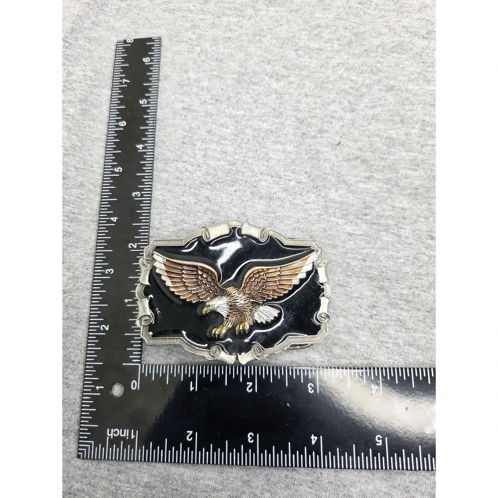 Vintage 1983 American Bald Eagle 3D Heavy Belt Buckle Made in USA Patriotic